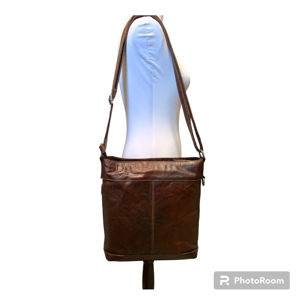 Jack Georges Leather Voyager Crossbody Bag